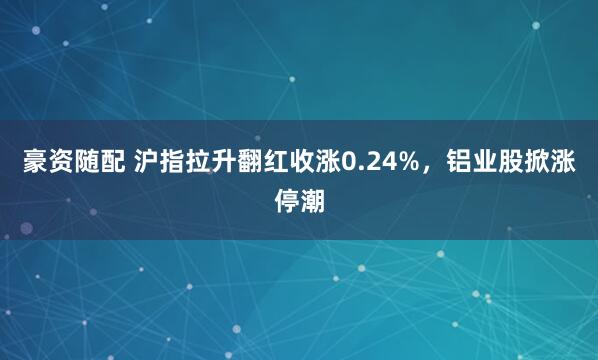 豪资随配 沪指拉升翻红收涨0.24%，铝业股掀涨停潮