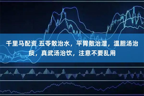 千里马配资 五苓散治水，平胃散治湿，温胆汤治痰，真武汤治饮，注意不要乱用